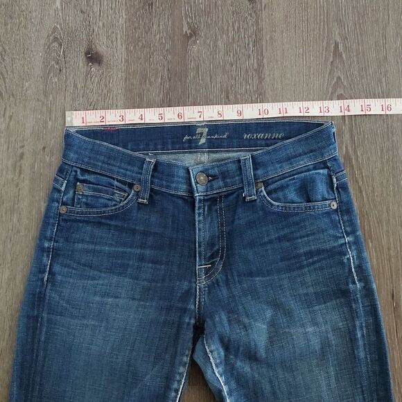 7 For All Mankind Roxanne Mid Rise Raw Hem Jeans Size 24 - Picture 7 of 9